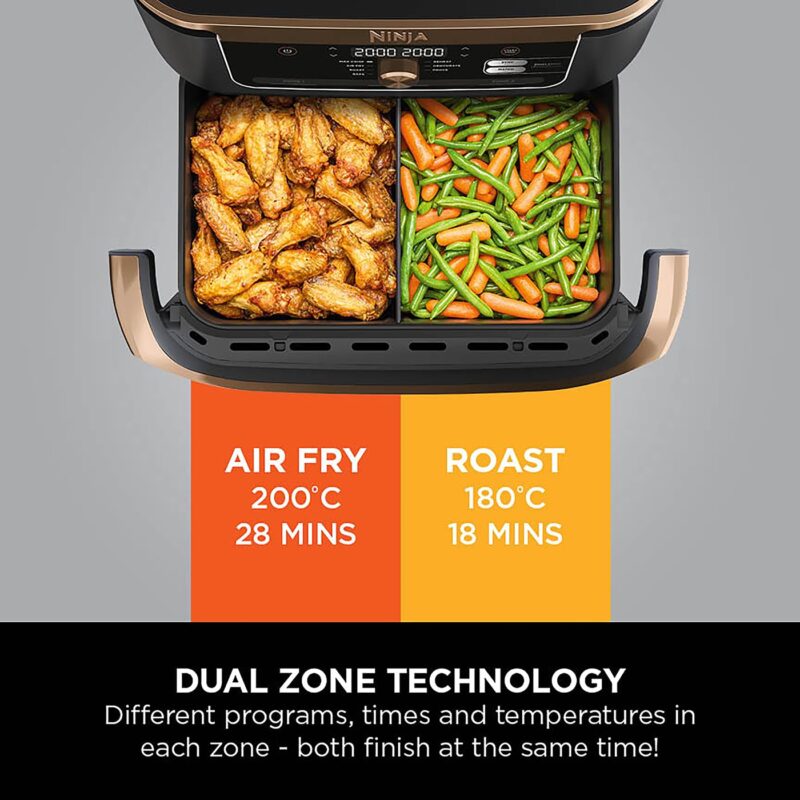 Ninja AF300UK Dual Zone Air Fryer - 7.6L, 2 Drawers, 6-in-1 Cooking, Energy Efficient, Oil-Free, Non-Stick, Dishwasher Safe, Black/Silver - Image 66