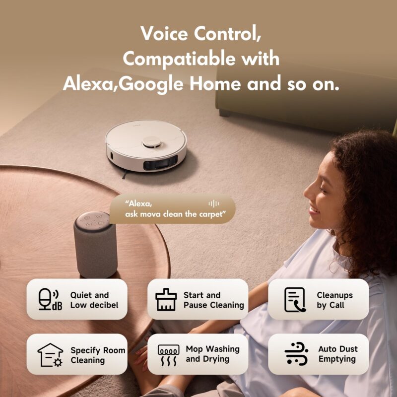 MOVA P10 Pro Ultra Robot Vacuum & Mop Combo | 13,000Pa Suction, 149℉ Mop Washing, Dual Spinning Mop, Auto Empty, App Control - Image 7