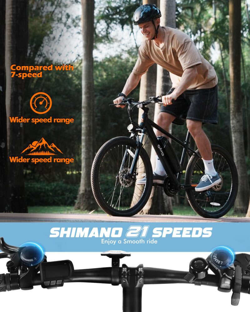 Racer Electric Bike for Adults - 21-Speed Mountain Lightweight Ebike with Peak 750W 22MPH Brushless Motor, 375Wh Removable Battery, 26X2.1 Tire Step Over E-MTB, Up to 40 Miles - Image 55