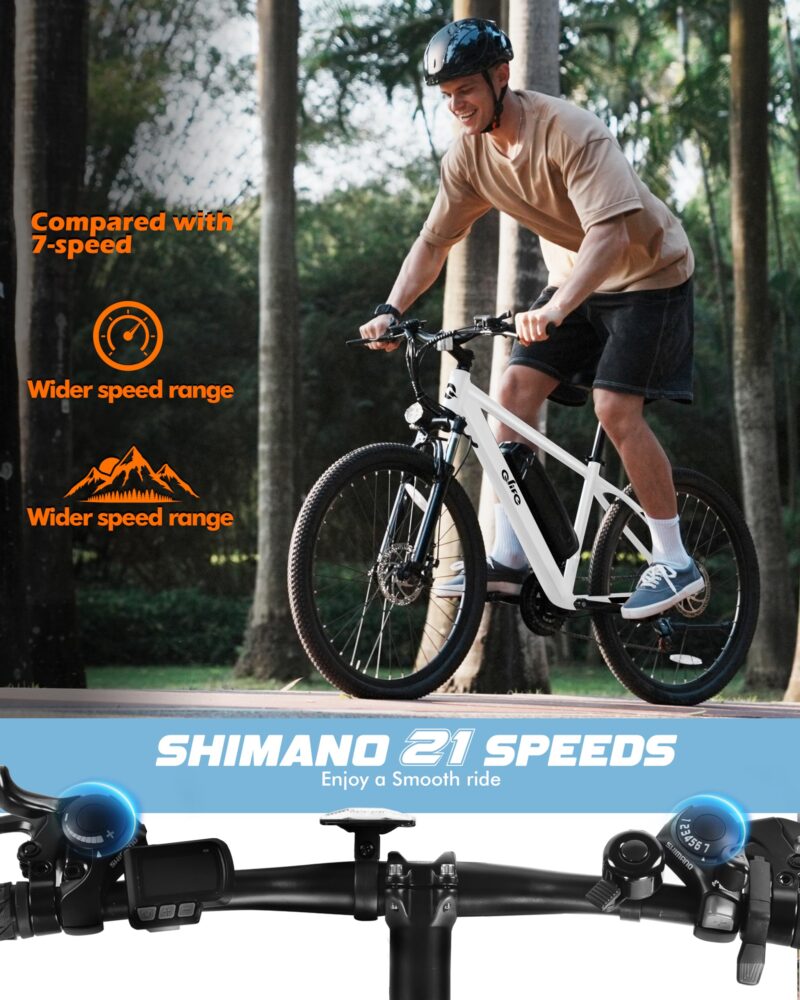Racer Electric Bike for Adults - 21-Speed Mountain Lightweight Ebike with Peak 750W 22MPH Brushless Motor, 375Wh Removable Battery, 26X2.1 Tire Step Over E-MTB, Up to 40 Miles - Image 39