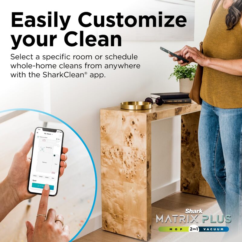 Shark Matrix Plus 2-in-1 Robot Vacuum & Mop with Sonic Mopping, Matrix Clean Navigation, Self-Empty HEPA Base, Precision Mapping, CleanEdge Technology, Pet Hair Removal, WiFi/App Control, RV2610WA - Image 9